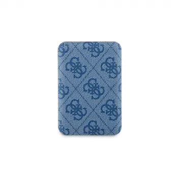 Guess Wireless Power Bank 5000mAh Blue 4G Leather Metal Logo MagSafe 15W