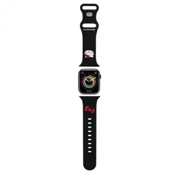 Hello Kitty HKAWMSCHBLK Silikoninis dirželis, skirtas Apple Watch 38/40/41mm, juodas