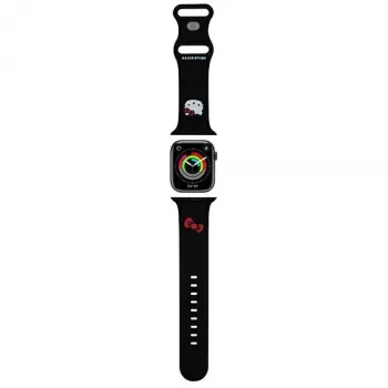 Hello Kitty HKAWLSCHBLK Silikoninis dirželis Apple Watch 42/44/45/49mm juodas