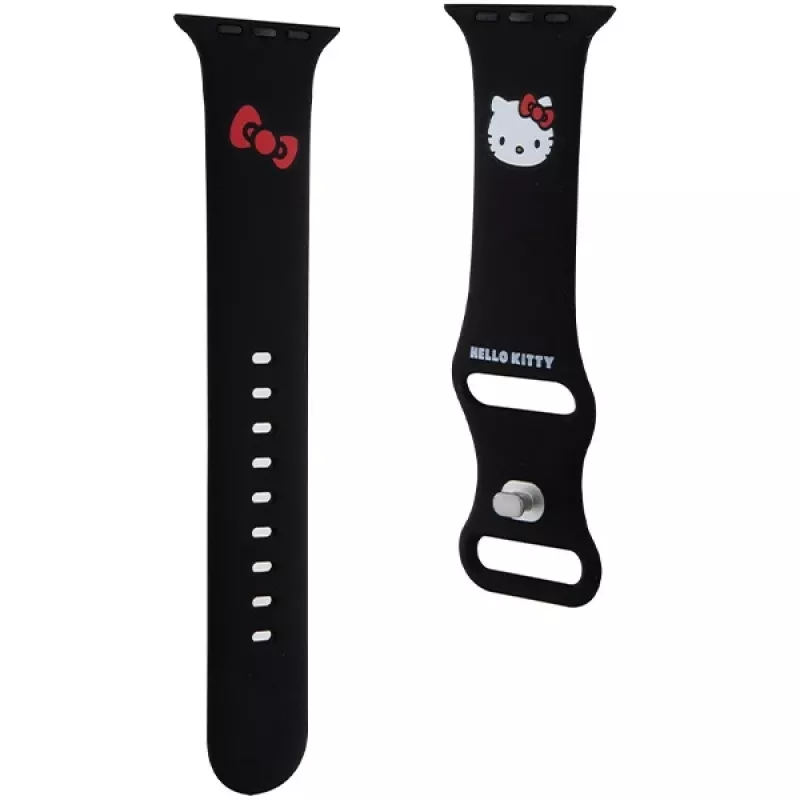 Hello Kitty HKAWLSCHBLK Silikoninis dirželis Apple Watch 42/44/45/49mm juodas