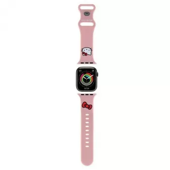 Hello Kitty HKAWLSCHBLP Silikoninis dirželis Apple Watch 42/44/45/49mm rožinis