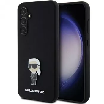 Karl Lagerfeld KLHCS23FEMHKNPK S23 FE S711 Black Silicone Ikonik Metal Pin Protective Case