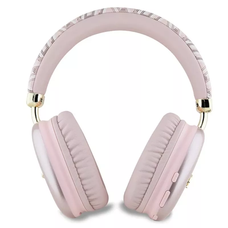 Guess Gcube Metallic Script Logo On-Ear Bluetooth Headphones Pink