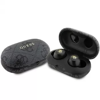 “Guess 4G Metal Logo” Bluetooth TWS ENC Ausinės su Įkrovimo Dėklu (Juodos)