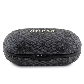 “Guess 4G Metal Logo” Bluetooth TWS ENC Ausinės su Įkrovimo Dėklu (Juodos)