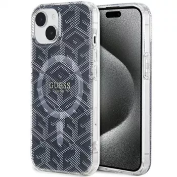 Guess GUHMP15MHGCUSTGK GCube MagSafe Hard Case, skirta iPhone 15 Plus / 14 Plus 6,7 inch, juoda