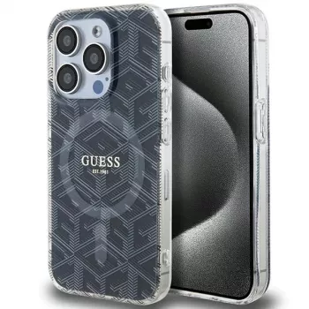 Guess GUHMP15XHGCUSTGK iPhone 15 Pro Max 6,7 inch Hardcase IML GCube MagSafe Black