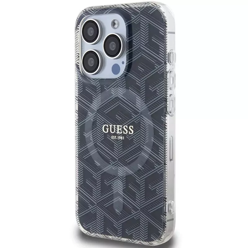 Guess GUHMP15XHGCUSTGK iPhone 15 Pro Max 6,7 inch Hardcase IML GCube MagSafe Black