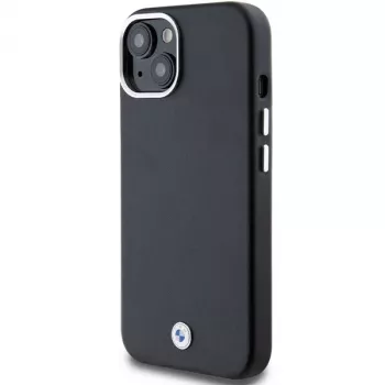 BMW Signature Wrapped Metal MagSafe Dėklas, skirtas iPhone 15 / 14 / 13 6,1 inch juodas