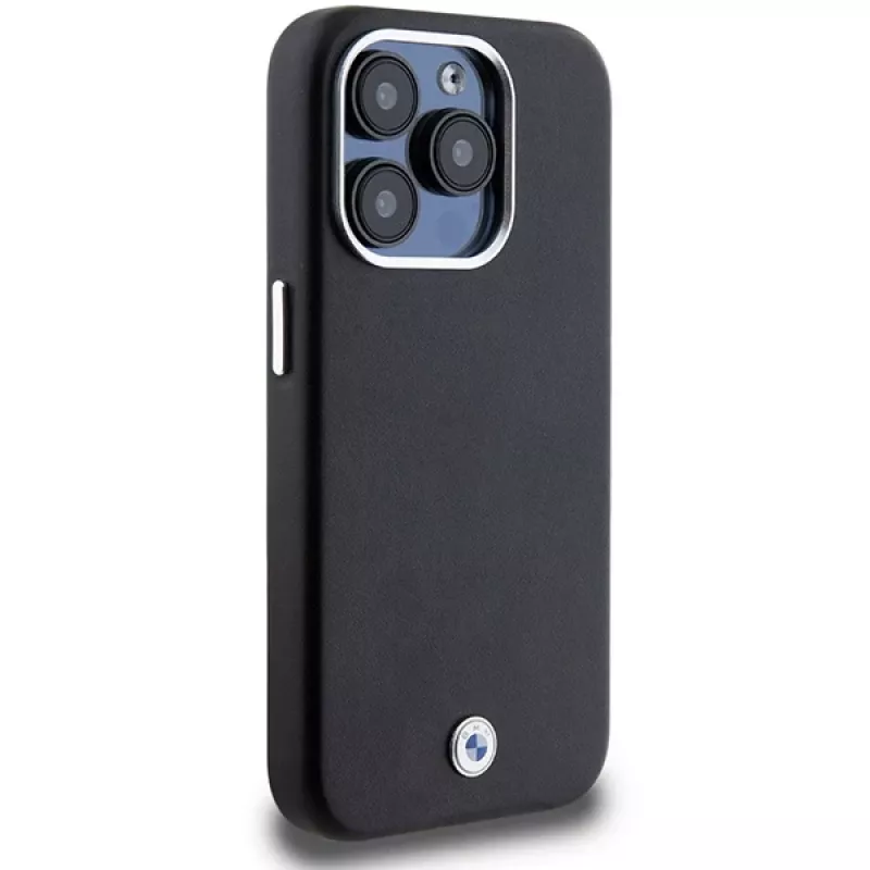 BMW Signature Wrapped Metal MagSafe dėklas, skirtas „Apple iPhone 15 Pro“ 6,1 inch juodas