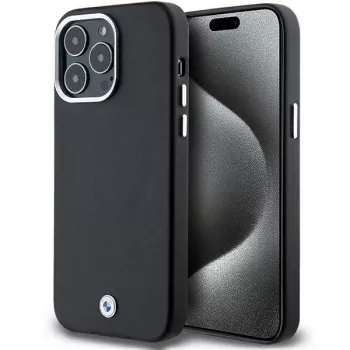 BMW Signature Wrapped Metal MagSafe Case, skirta iPhone 15 Pro Max 6,7 inch, juoda