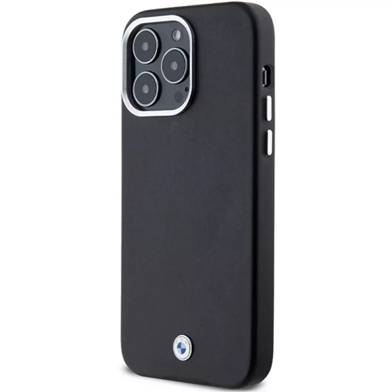 BMW Signature Wrapped Metal MagSafe Case, skirta iPhone 15 Pro Max 6,7 inch, juoda