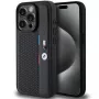 BMW Perforated Tricolor Line Hard Case, skirta Apple iPhone 15 Pro 6.1, juoda