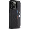 BMW Perforated Tricolor Line Hard Case, skirta Apple iPhone 15 Pro 6.1, juoda