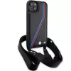 BMW BMHCP15S23PSVTK iPhone 15 / 14 / 13 Black Hardcase M Edition Carbon Tricolor Lines & Strap