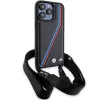 BMW M Edition Carbon Tricolor Lines Hard Case with Strap for Apple iPhone 15 Pro Max 6,7 inch Black