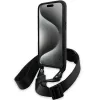 BMW M Edition Carbon Tricolor Lines Hard Case with Strap for Apple iPhone 15 Pro Max 6,7 inch Black