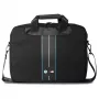 BMW Laptop Bag 16 inch Black Nylon Blue Stripe