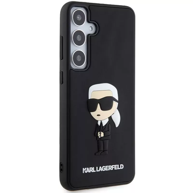 Karl Lagerfeld KLHCS24S3DRKINK S24 S921 Black Hardcase 3D Rubber Ikonik, skirtas Samsung Galaxy S24