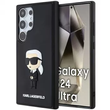 Karl Lagerfeld KLHCS24L3DRKINK Hardcase 3D Rubber Ikonik, skirta Samsung Galaxy S24 Ultra – juoda