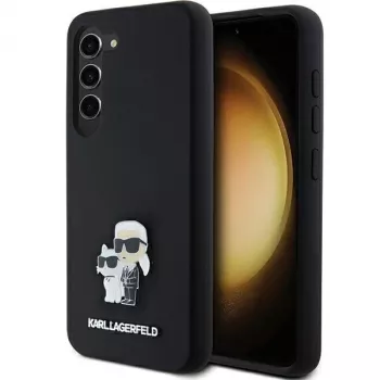Karl Lagerfeld KLHCS23SSMHKCNPK S23 S911 Hardcase Black Silicone Karl & Choupette Metal Pin