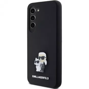 Karl Lagerfeld KLHCS23SSMHKCNPK S23 S911 Hardcase Black Silicone Karl & Choupette Metal Pin