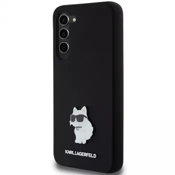 Karl Lagerfeld KLHCS23MSMHCNPK S23+ S916 Black Hardcase Silicone Choupette Metal Pin
