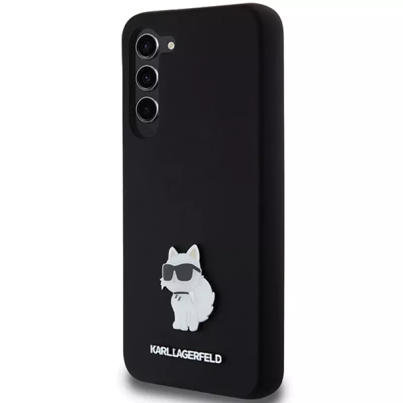 Karl Lagerfeld KLHCS23MSMHCNPK S23+ S916 Black Hardcase Silicone Choupette Metal Pin