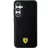 Ferrari FEHMS24MP3BAK Hot Stamp V Lines MagSafe Hard Case, Samsung Galaxy S24+, juoda