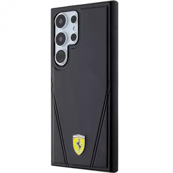 Ferrari FEHMS24LP3BAK Hardcase, Samsung Galaxy S24 Ultra, juoda, Hot Stamp V Lines, MagSafe