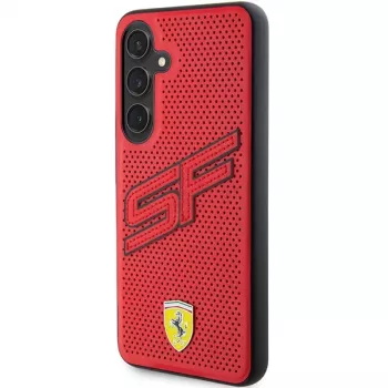 Ferrari FEHCS24SPINR S24 S921 Red Hardcase Big SF Perforated, apsauginis dėklas, skirtas Samsung Galaxy S24
