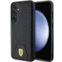 Ferrari FEHCS24MN3PUK Kietasis dėklas, skirtas Samsung Galaxy S24+ (SM-S926) – anglies pluošto raštas, susiūtas dugnas, juoda spalva