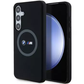 BMW M Collection Silicone Hard Case su žiediniu laikikliu ir MagSafe Samsung Galaxy S24+ (SM-S926) - Juoda