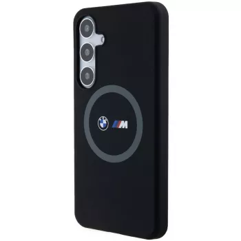 BMW M Collection Silicone Hard Case su žiediniu laikikliu ir MagSafe Samsung Galaxy S24+ (SM-S926) - Juoda