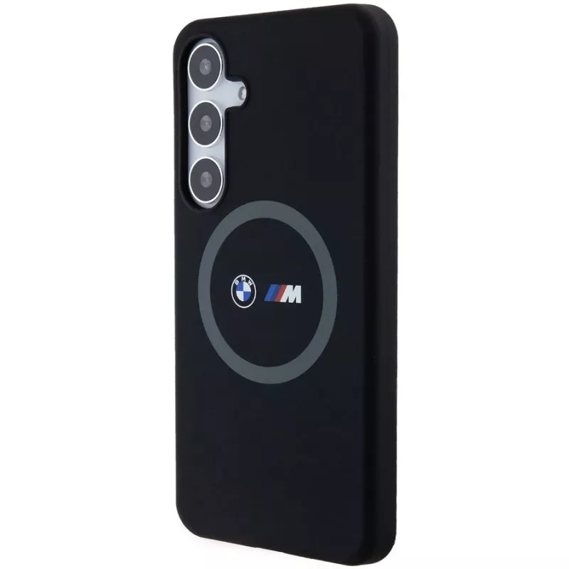 BMW M Collection Silicone Hard Case su žiediniu laikikliu ir MagSafe Samsung Galaxy S24+ (SM-S926) - Juoda