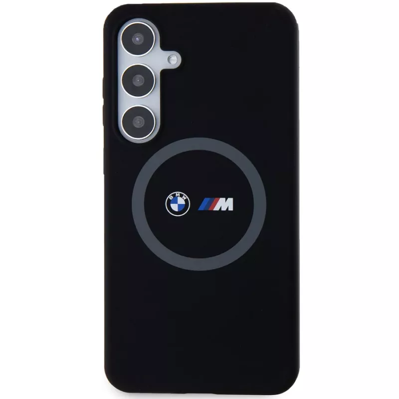 BMW M Collection Silicone Hard Case su žiediniu laikikliu ir MagSafe Samsung Galaxy S24+ (SM-S926) - Juoda