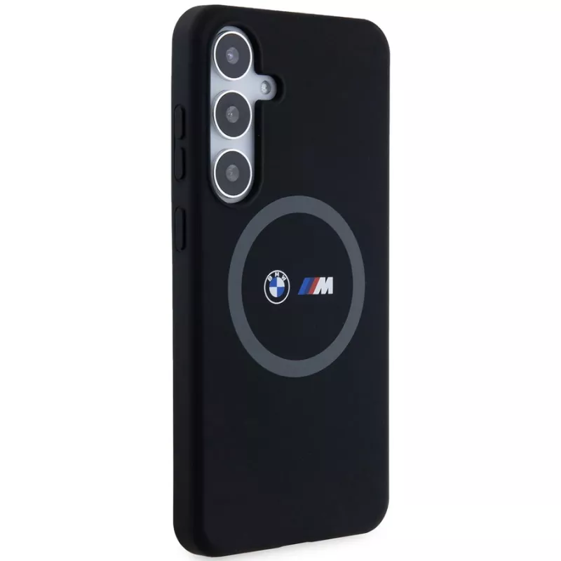 BMW M Collection Silicone Hard Case su žiediniu laikikliu ir MagSafe Samsung Galaxy S24+ (SM-S926) - Juoda