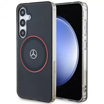 Mercedes-Benz S24 Hardcase Double Layer with Red MagSafe, Samsung Galaxy S24, Black | Kur.lt