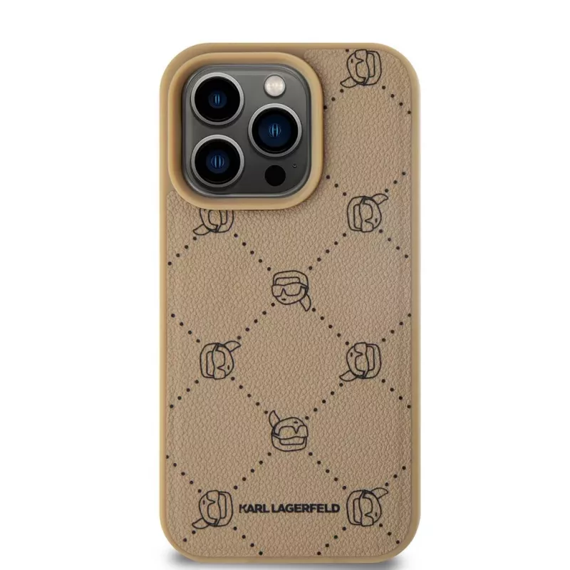 Karl Lagerfeld KLHMP15XPGKHPHE iPhone 15 Pro Max 6,7 inch Beige MagSafe Karl Heads Back Cover
