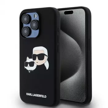 Karl Lagerfeld KLHMP15LSKCHPPLK iPhone 15 Pro 6.1 Black Hardcase Silicone Karl & Choupette MagSafe
