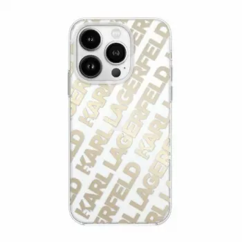 Karl Lagerfeld KLHCP15SHKFOEMD iPhone 15 / 14 / 13 6,1 inch Gold Hardcase IML FulloverLogo