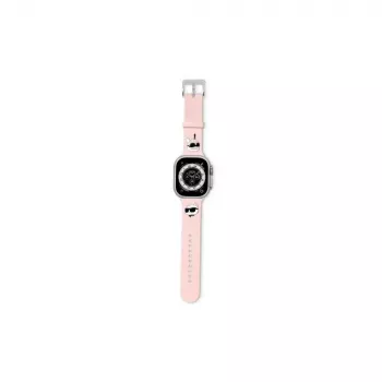 Karl Lagerfeld 3D Rubber Karl & Choupette Heads Strap for Apple Watch 42/44/45/49mm Pink