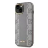DKNY DKHMP14SPCPVSLE iPhone 14 6,1 inch Beige Hardcase Leather Checkered Mono Pattern MagSafe