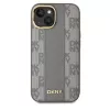 DKNY DKHMP15SPCPVSLE iPhone 15 6,1 inch Beige Hardcase Leather Checkered Mono Pattern MagSafe