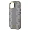 DKNY DKHMP15SPCPVSLE iPhone 15 6,1 inch Beige Hardcase Leather Checkered Mono Pattern MagSafe