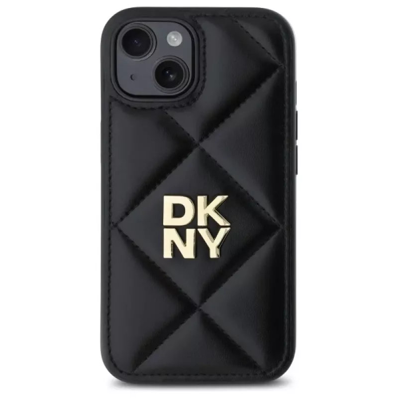 DKNY DKHCP15SPQDSLK Quilted Stack Logo Back Cover for Apple iPhone 15 6,1 inch Juoda