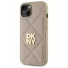 DKNY DKHCP14SPQDSLE Quilted Stack Logo Dėklas, skirtas Apple iPhone 14 6,1 inch Smėlio spalvos