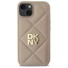 DKNY DKHCP14SPQDSLE Quilted Stack Logo Dėklas, skirtas Apple iPhone 14 6,1 inch Smėlio spalvos
