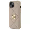 DKNY DKHCP15SPQDSLE Quilted Stack Logo dėklas, skirtas iPhone 15 6,1 inch, smėlio spalvos