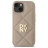 DKNY DKHCP15SPQDSLE Quilted Stack Logo dėklas, skirtas iPhone 15 6,1 inch, smėlio spalvos